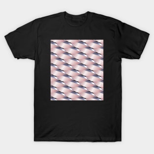 Swan Feather Waves Silver Pattern T-Shirt